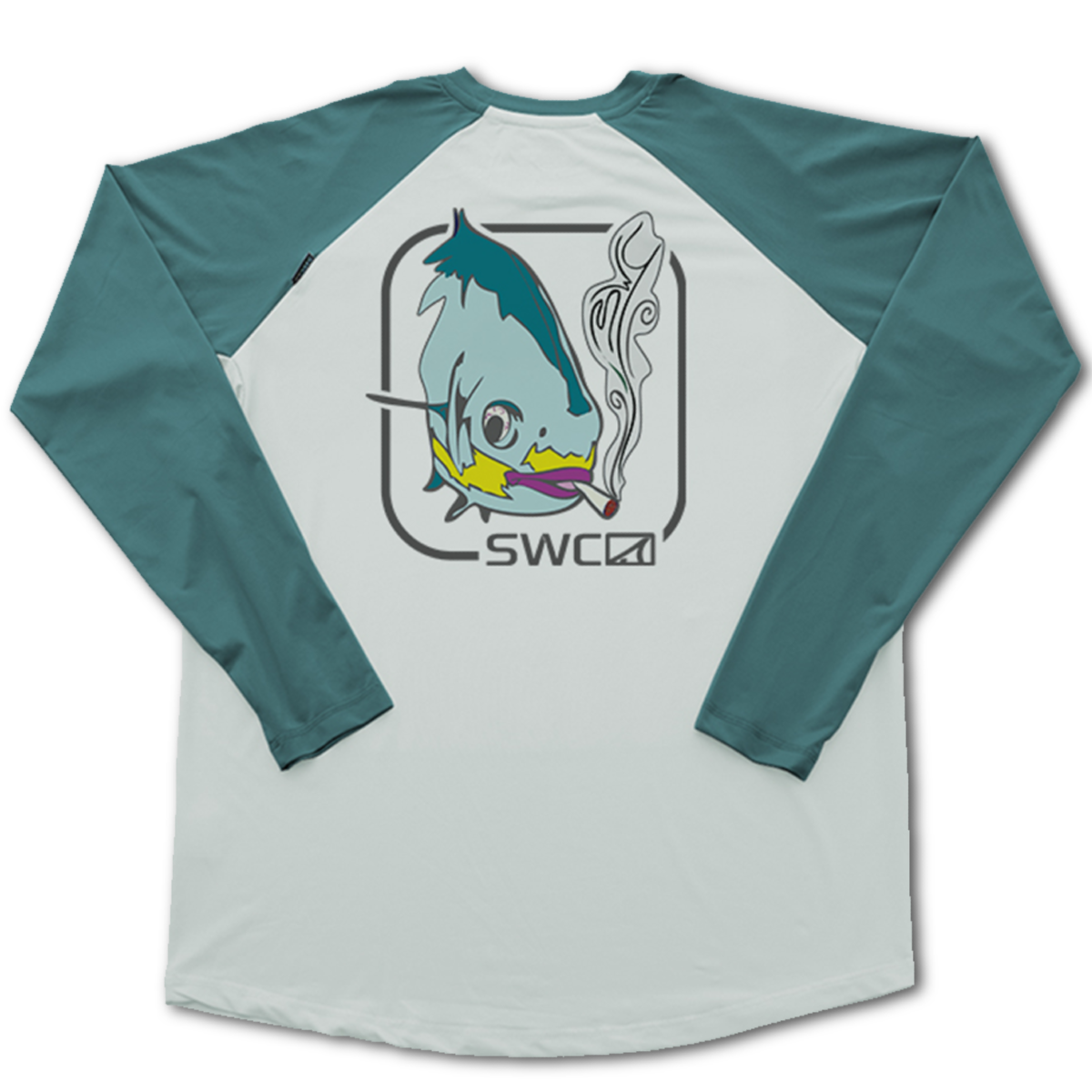 SWC Graphic Clearwater Raglan L/S Bad Perm Nimbus Cloud Tile Blue - from Alamo Anglers