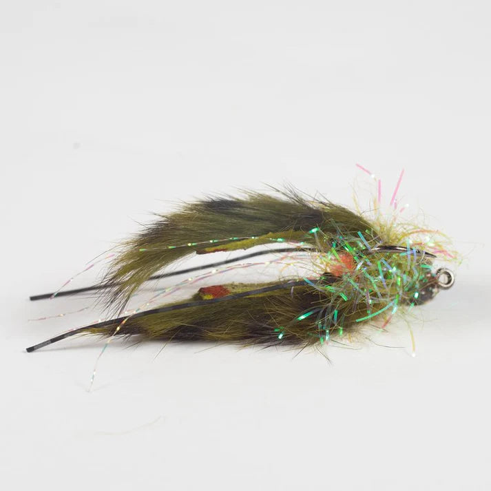 Blue Line Co. Dinghy Crab Olive Flashy - from Alamo Anglers