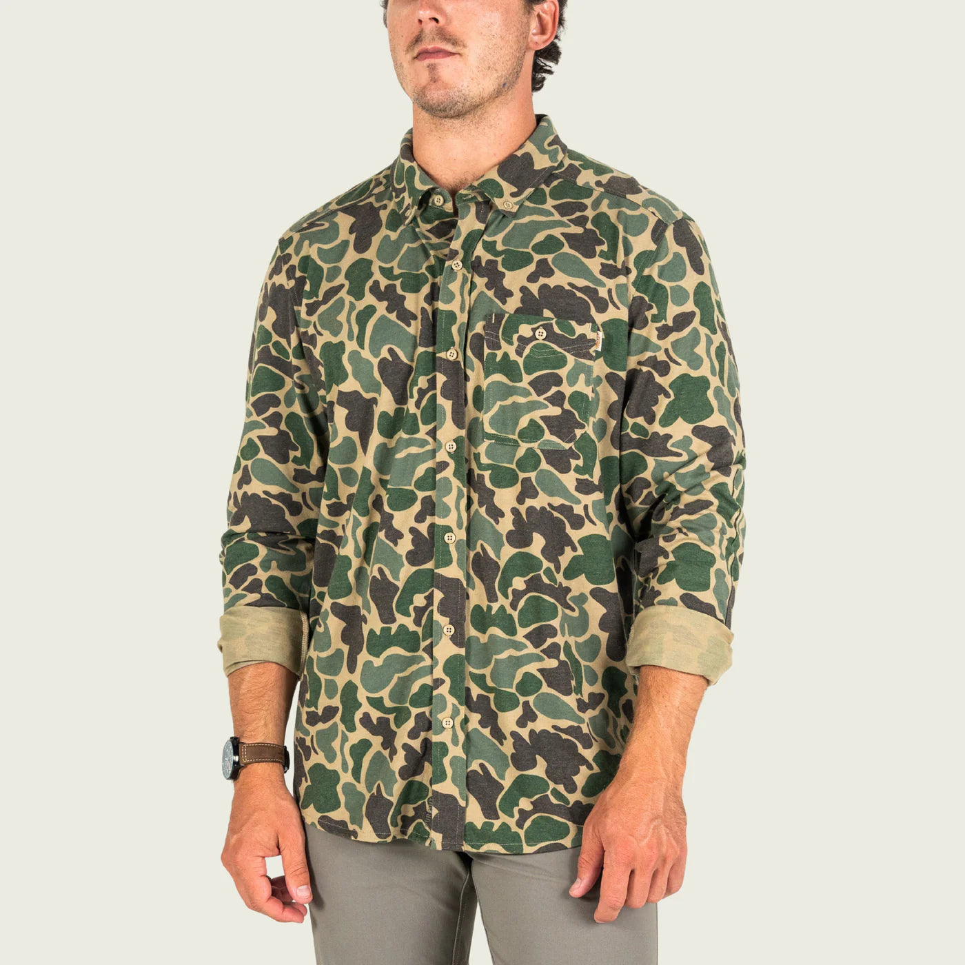 Marsh Wear Lobeco Button Up Green Mallard Camo - Tops from Alamo Anglers
