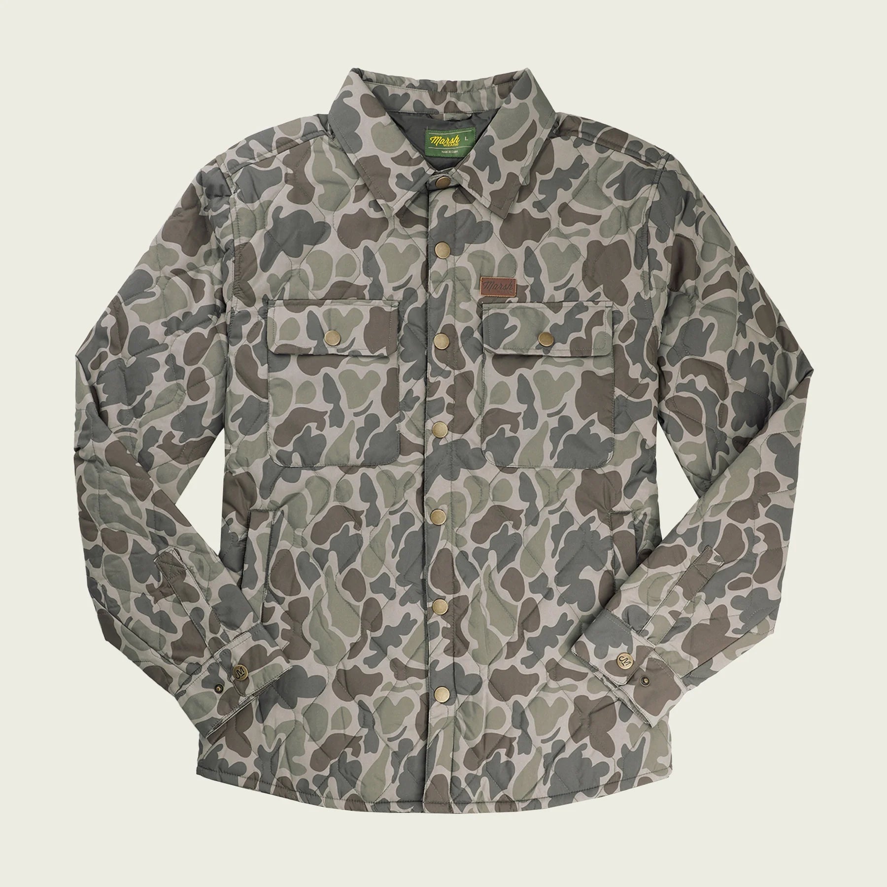 Marsh Wear Saluda Puff Shacket Dark Green Mallard Camo - Outerwear from Alamo Anglers