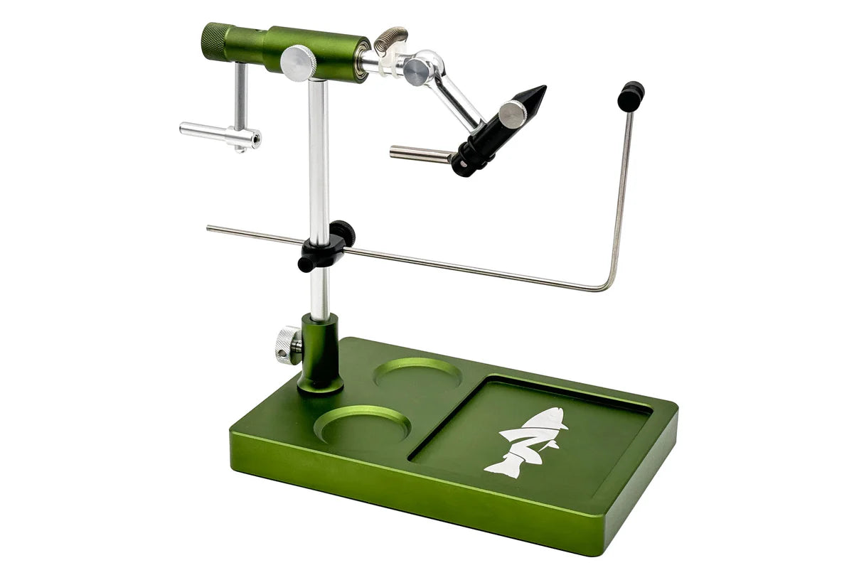 Moonlit Nirvana V2 Rotary Fly Tying Vise w/Base Green - from Alamo Anglers