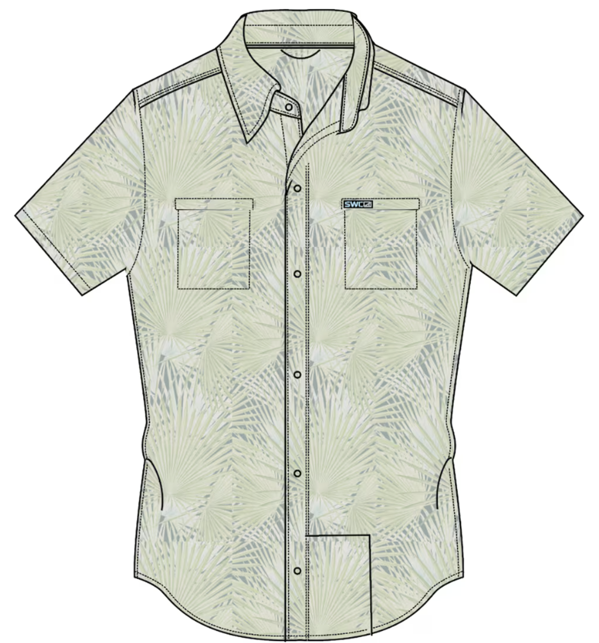 SWC Oysterman S/S Woven Palm Camo - from Alamo Anglers