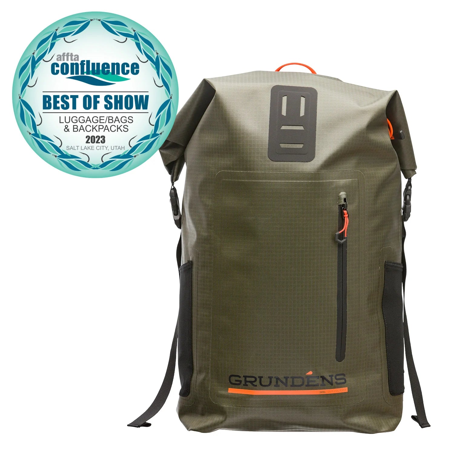 Grundens Wayward Roll Top Backpack 38L 38L Deep Depths - Gear Bag from Alamo Anglers