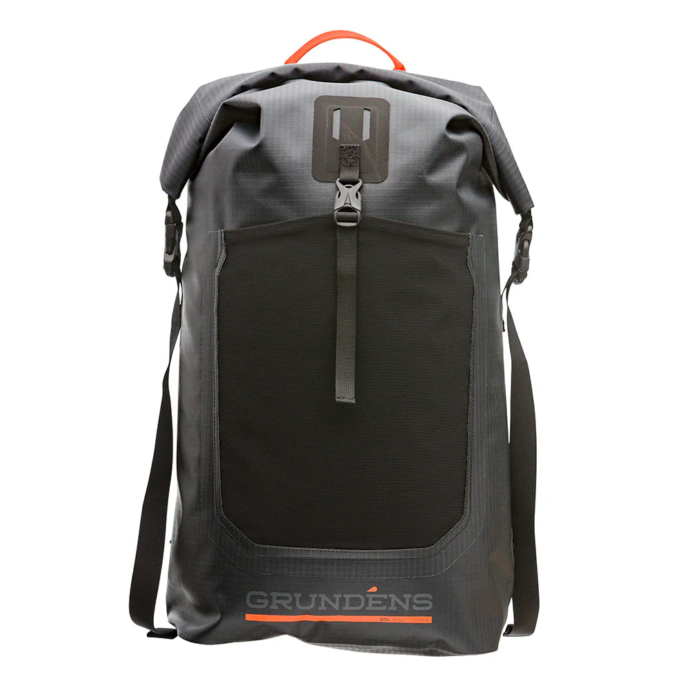 Grundens Black 30 Liter Bootlegger Roll Top Backpack