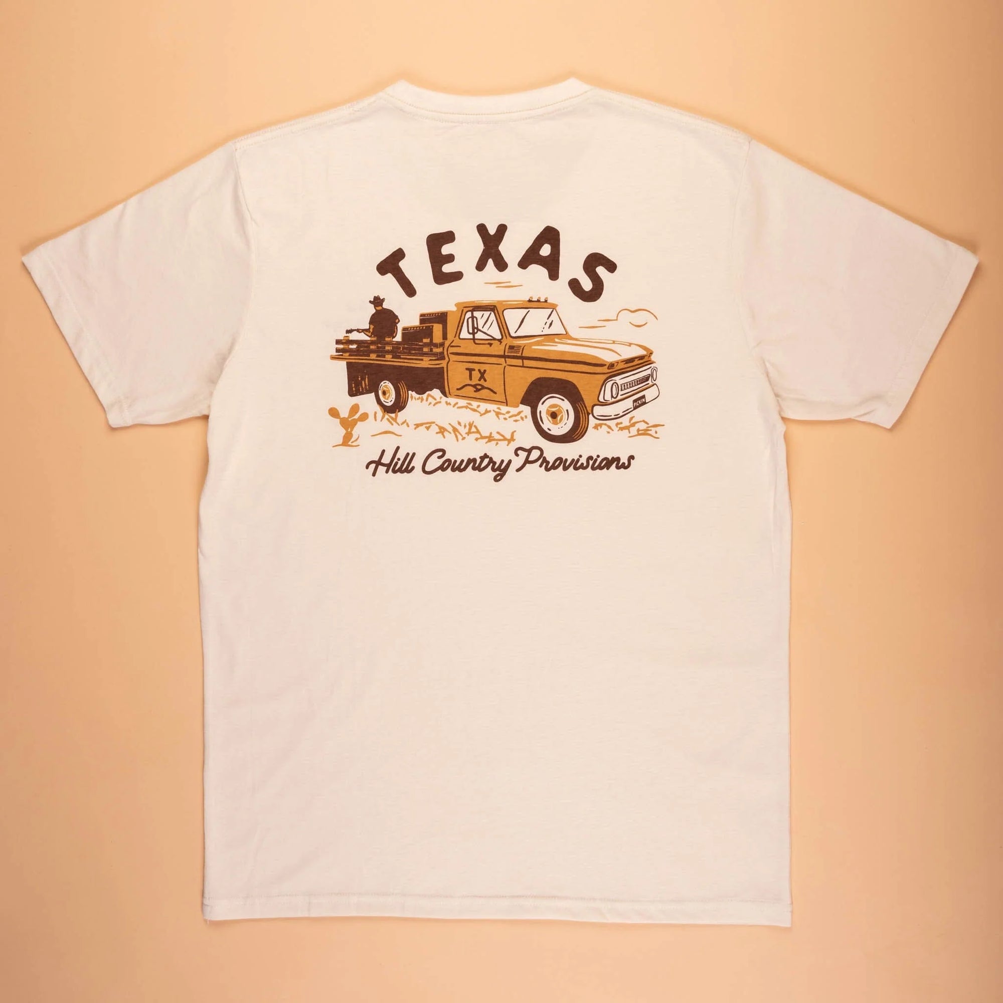 Texas Hill Country Provisions "Pasture Party" Feather Grass T Shirt White - from Alamo Anglers