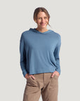 Free Fly Women's Bamboo Shade Crossover Hoodie Pacific Blue - from Alamo Anglers