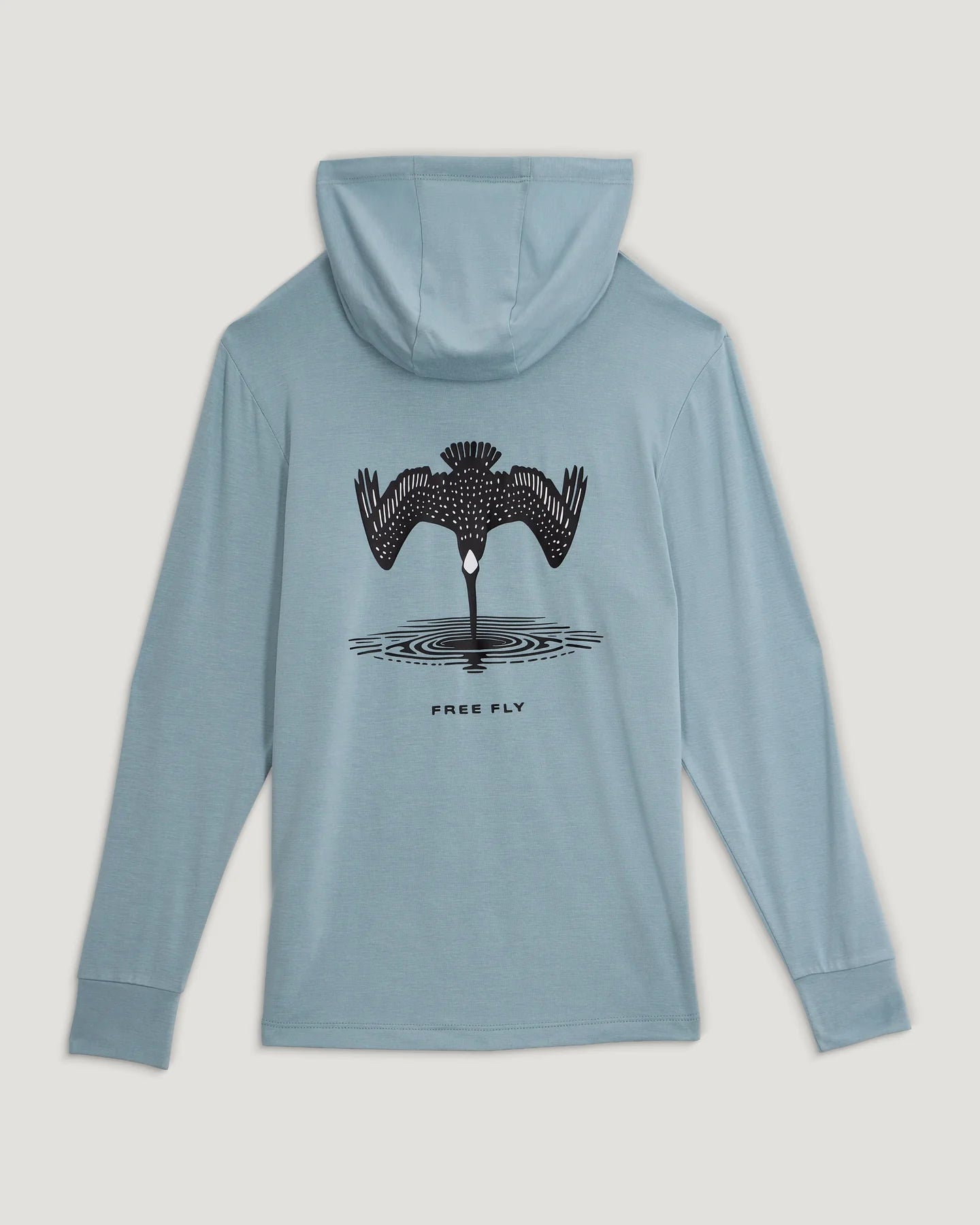 Free Fly Youth Bamboo Shade Graphic Hoodie Dive Bomb: Ocean Mist - from Alamo Anglers
