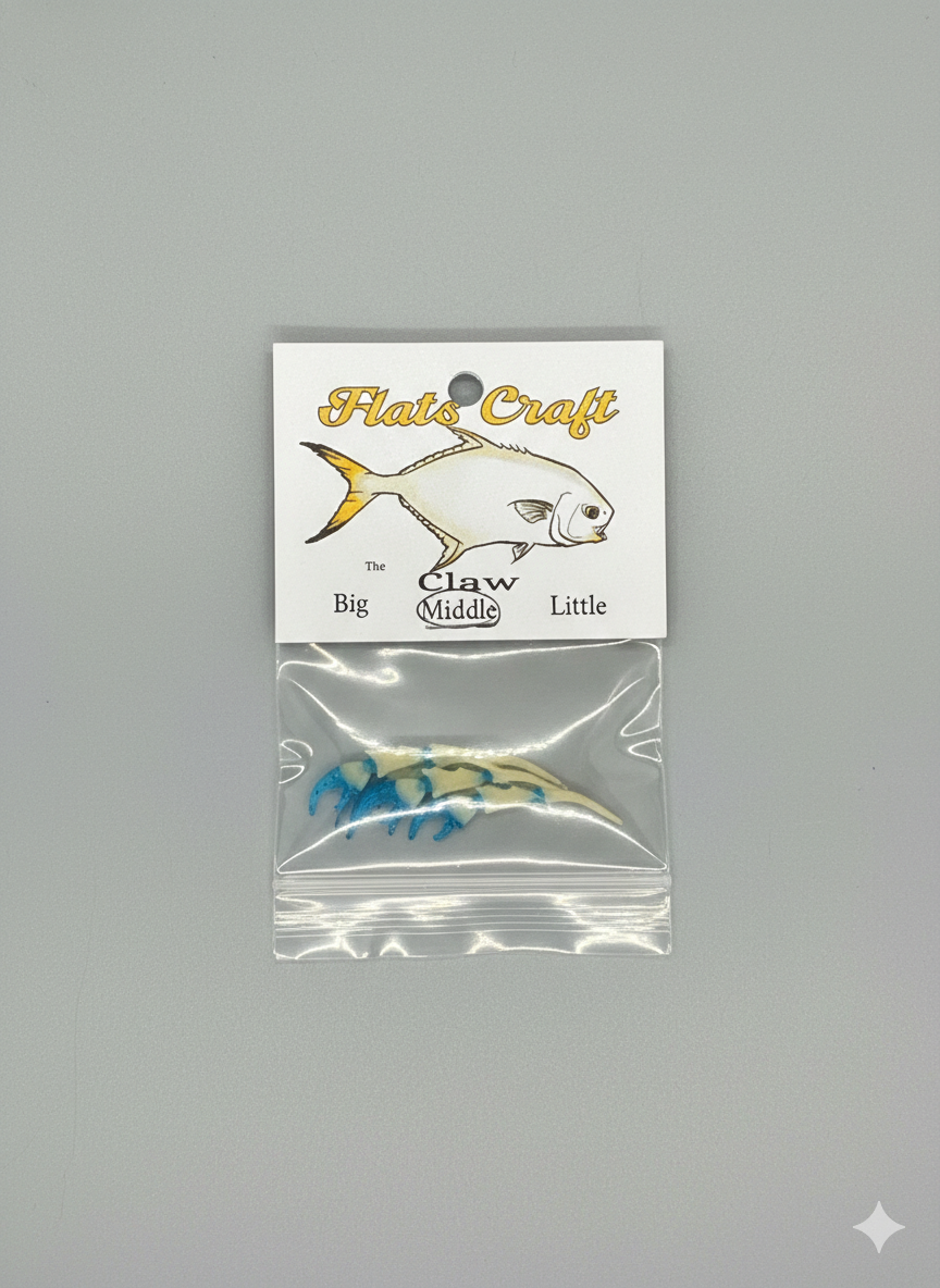 Flats Craft Crab Components - The Claw Medium Natural Blue Tip - from Alamo Anglers