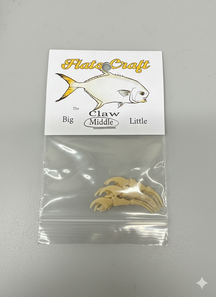 Flats Craft Crab Components - The Claw Medium Natural Solid - from Alamo Anglers
