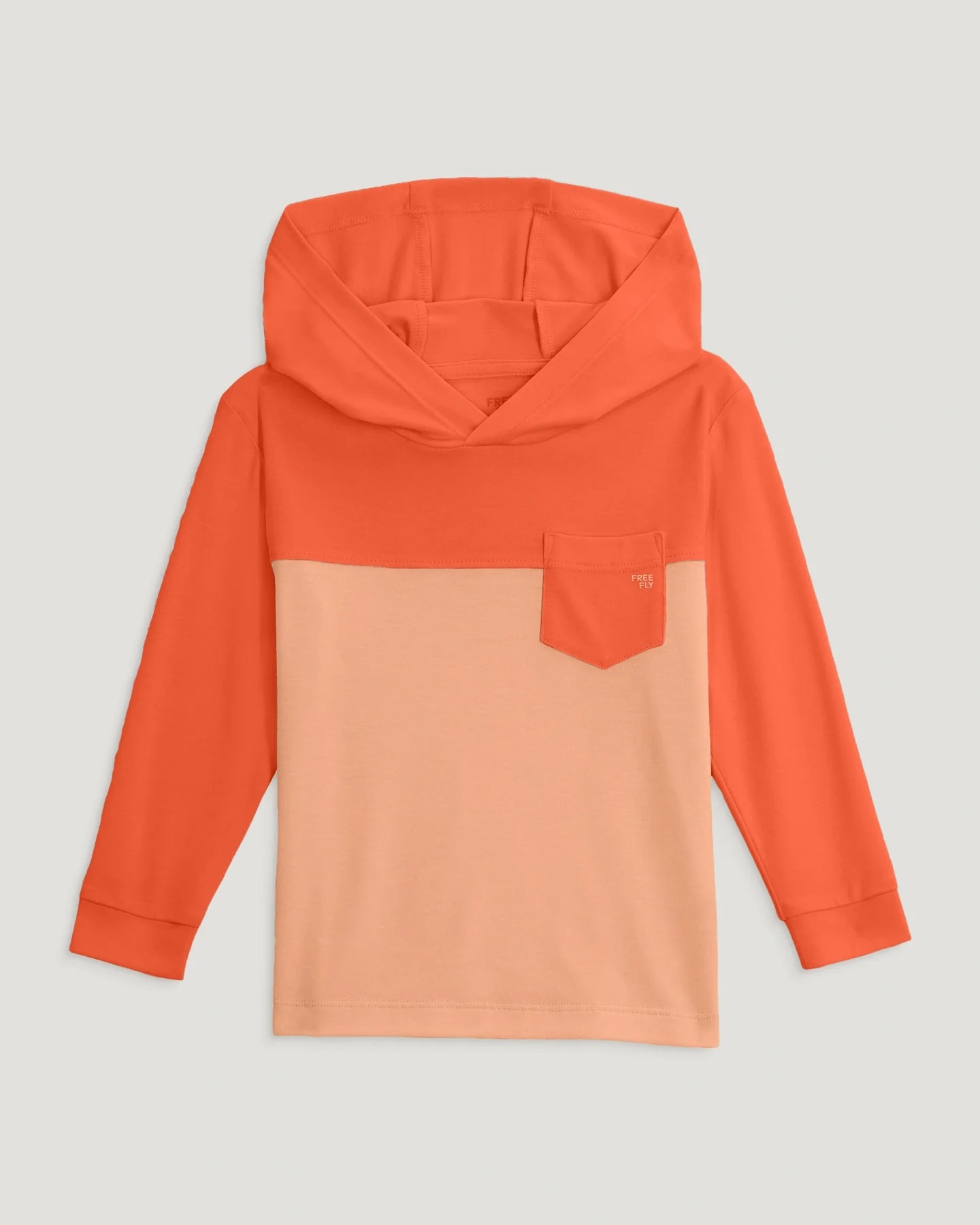 Free Fly Toddler Colorblock Bamboo Shade Hoodie Flamingo Coral Peach - from Alamo Anglers