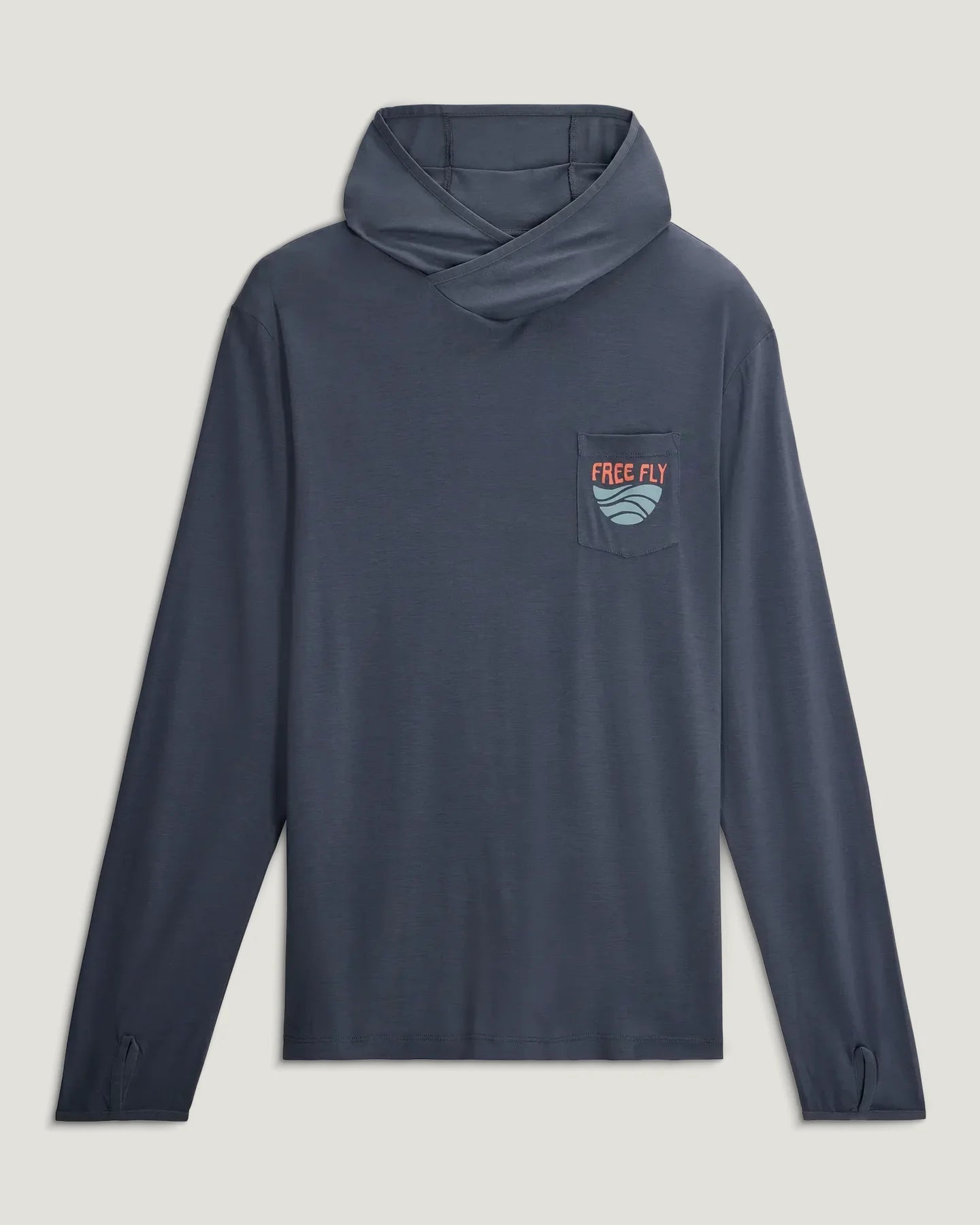 Free Fly Men's Bamboo Lightweight Graphic Hoodie Blue Edge Storm Cloud - from Alamo Anglers
