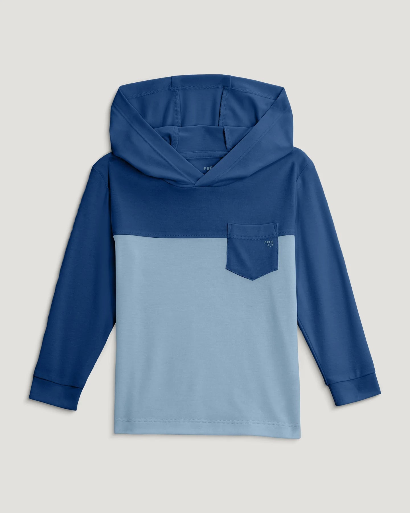 Free Fly Toddler Colorblock Bamboo Shade Hoodie True Navy Blue Fog - from Alamo Anglers