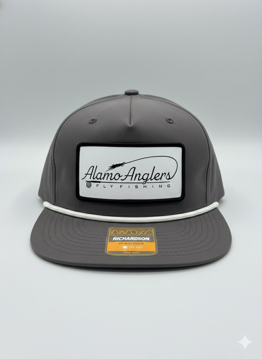 Alamo Anglers Shop Hat Charcoal w white rope - from Alamo Anglers