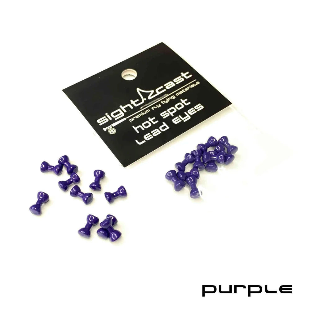 Sight Cast Hot Spot Lead Eyes- XSmall - (3.2mm) - 10pk Purple - from Alamo Anglers