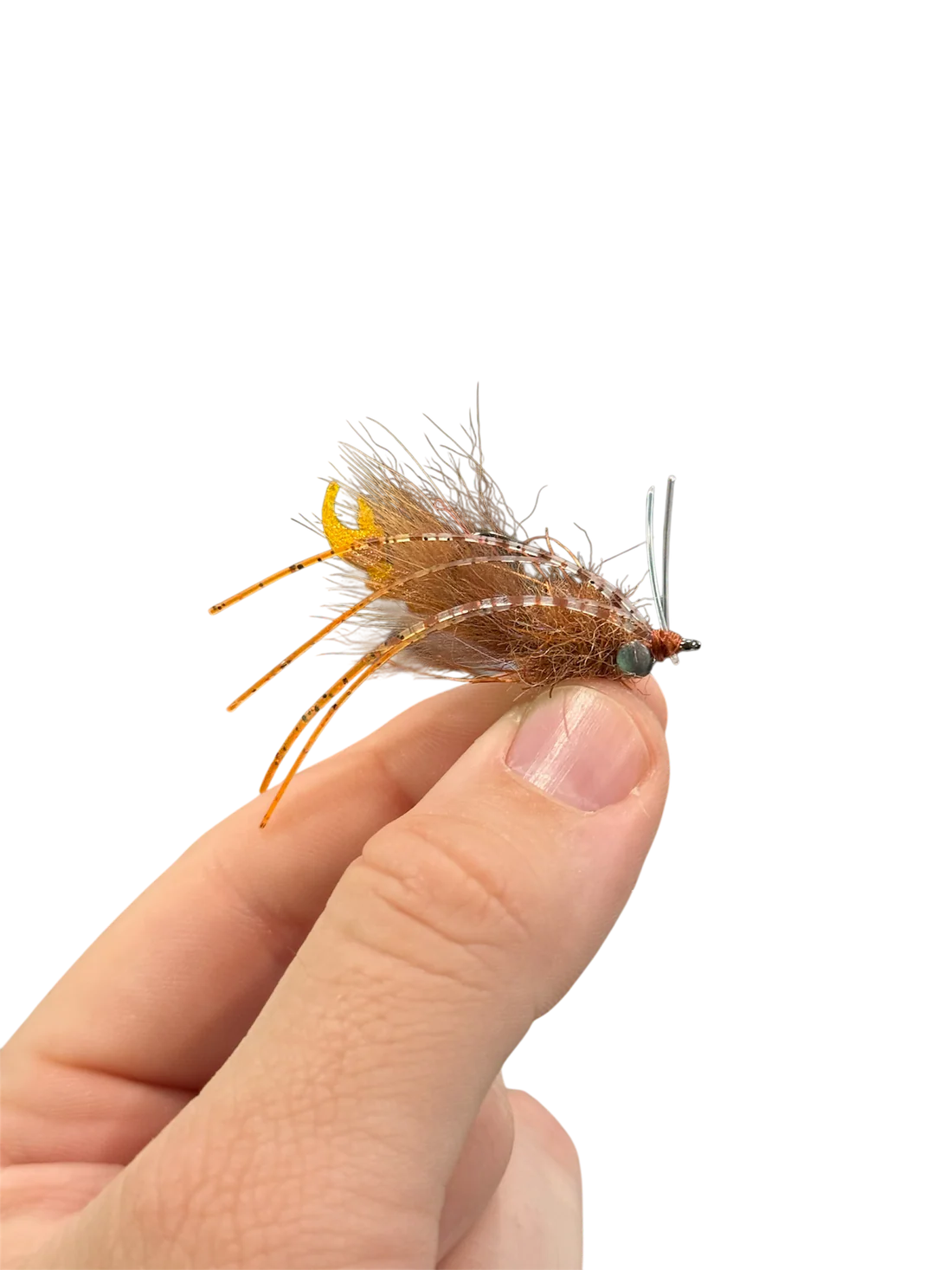 MacFlies 'My Boy Blue' with Flats Craft Strong Arm Claw Tan Orange - from Alamo Anglers